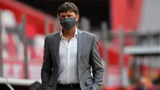 Hernán Cristante en el partido con Toluca