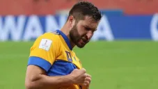 André-Pierre Gignac tras anotar gol ante el Palmerias