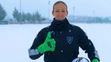 Pamela Tajonar durante un entrenamiento con el EDF Logroño
