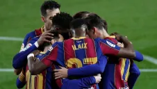 Jugadores del Barcelona en festejo