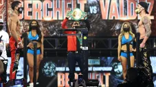 'Alacrán Berchelt' y Óscar Valdez, en ceremonia de pesaje