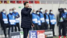 Simeone en partido con el Atlético