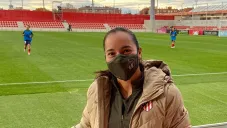 Charlyn Corral posa en entrenamiento del Atlético