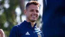 Chicharito en un entrenamiento con el Galaxy