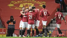 Jugadores del United celebrando un gol