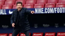 Simeone en partido con el Atlético