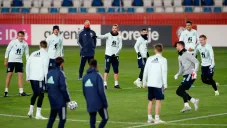 Selección de España en un entrenamiento