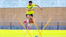 Gerard Piqué durante un entrenamiento con el Barcelona