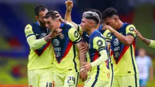 Jugadores de América en festejo
