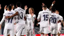 Jugadores del Real Madrid festejan