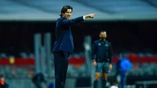 Santiago Solari durante un partido con América