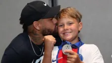 Neymar y su hijo Davi Luca