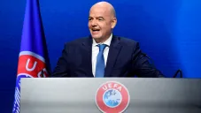 Gianni Infantino durante una reunión de la FIFA