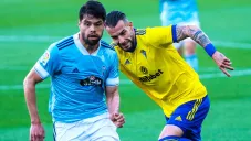 Néstor Araujo durante un duelo con el Celta de Vigo