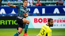 Chicharito en partido con el Galaxy