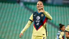 Janelly Farias en festejo con América