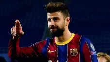 Piqué en festejo de gol
