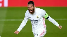 Sergio Ramos celebra un gol con el Real Madrid