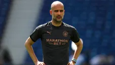 Pep Guardiola en un entrenamiento