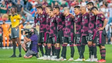 Jugadores de México en el partido ante Costa Rica