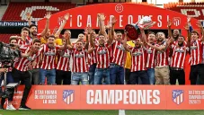 Jugadores de Atlético de Madrid festejan el titulo de LaLiga