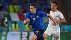 Federico Chiesa en acción con Italia durante la Eurocopa