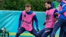 Mason Mount y Ben Chilwell, en una sesión con Inglaterra