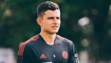 Manuel Aguilar en un entrenamiento con el Bayern Munich