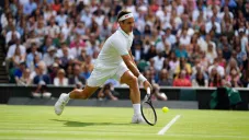 Federer, durante un partido de tenis en Wimbledon