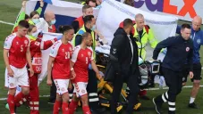 Eriksen y médicos en Eurocopa