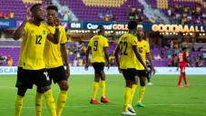 Jugadores de Jamaica en festejo de gol