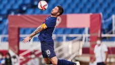 André-Pierre Gignac en acción con la selección de Francia