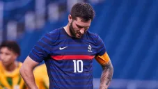 André-Pierre Gignac en el duelo entre Francia y Sudáfrica