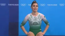 Dafne Navarro tras ejecutar su rutina