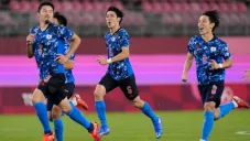 Jugadores de Japón en festejo ante Nueva Zelanda