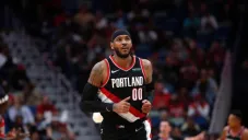 Carmelo Anthony en un juego de los Blazzers