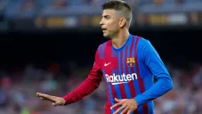 Gerard Piqué en acción con el Barcelona