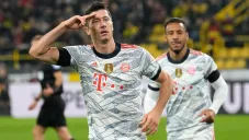Robert Lewandowski en festejo con el Bayern Munich