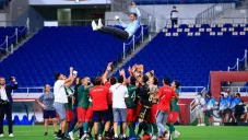 El festejo de los seleccionados con Jaime Lozano