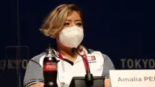 Amalia Pérez en conferencia de prensa