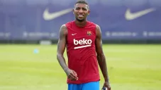 Emerson Royal durante entrenamiento con el Barcelona