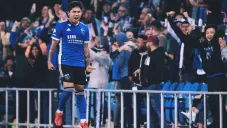 Chofis Lópe festeja un gol con el Earthquakes de San José