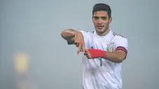 Jiménez en partido con la Selección
