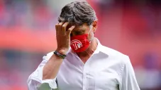 Hernán Cristante en el partido contra San Luis