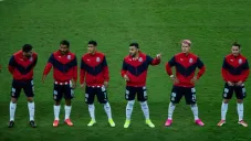 Jugadores de Chivas previo al partido ante Atlas