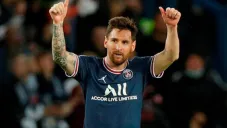 Messi festeja su anotación con el PSG