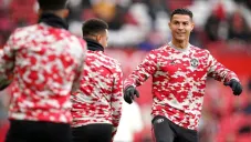 CR7 en un calentamiento con el United