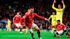 Cristiano Ronaldo durante un partido con el United