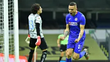 Cabecita Rodríguez en festejo de gol