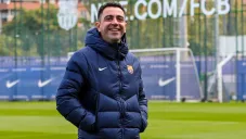 Xavi Hernández durante un entrenamiento del Barcelona